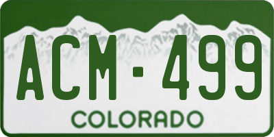 CO license plate ACM499