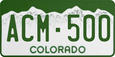 CO license plate ACM500