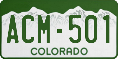 CO license plate ACM501