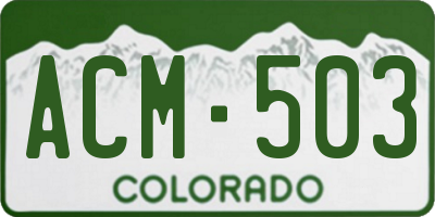 CO license plate ACM503