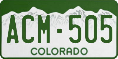 CO license plate ACM505