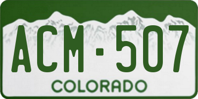 CO license plate ACM507