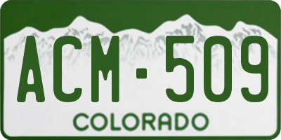 CO license plate ACM509