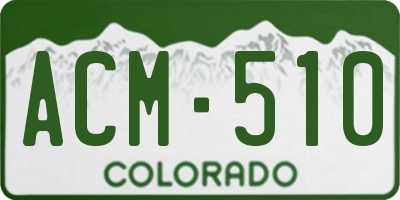 CO license plate ACM510