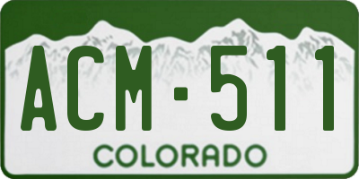 CO license plate ACM511