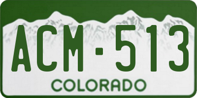 CO license plate ACM513