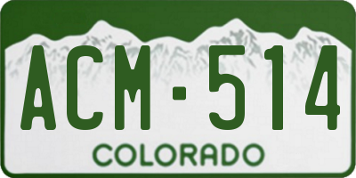 CO license plate ACM514