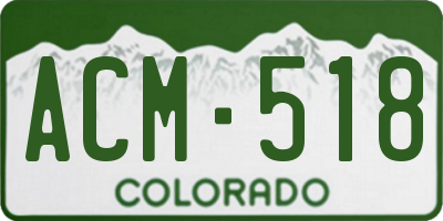 CO license plate ACM518
