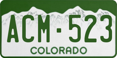 CO license plate ACM523