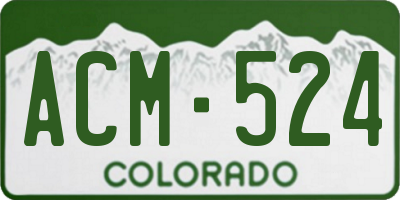 CO license plate ACM524