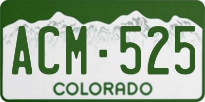 CO license plate ACM525