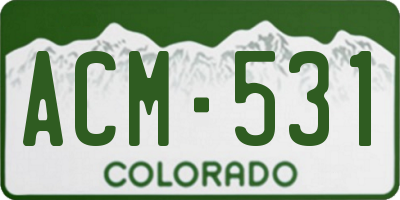CO license plate ACM531