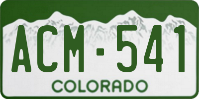 CO license plate ACM541