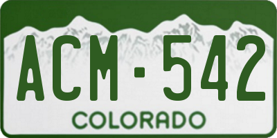 CO license plate ACM542