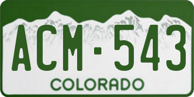 CO license plate ACM543