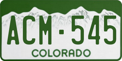CO license plate ACM545