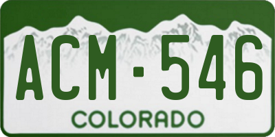 CO license plate ACM546