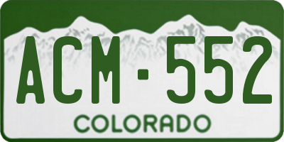 CO license plate ACM552