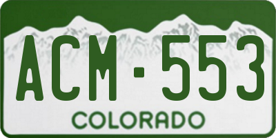 CO license plate ACM553