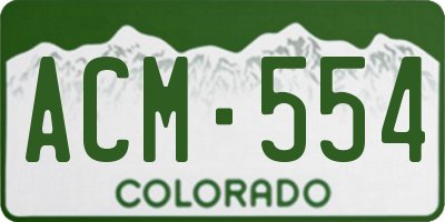 CO license plate ACM554