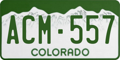 CO license plate ACM557