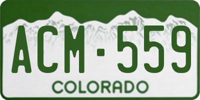 CO license plate ACM559