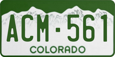 CO license plate ACM561