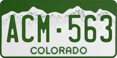 CO license plate ACM563