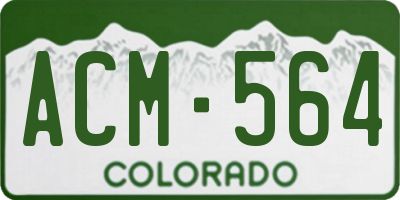 CO license plate ACM564