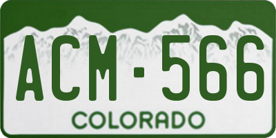 CO license plate ACM566