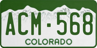 CO license plate ACM568
