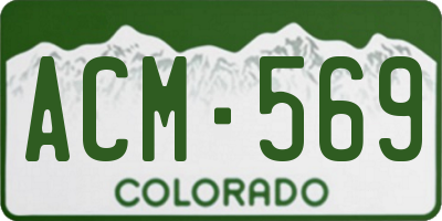 CO license plate ACM569
