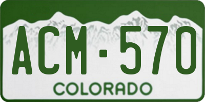 CO license plate ACM570