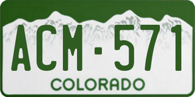 CO license plate ACM571
