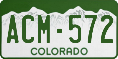 CO license plate ACM572
