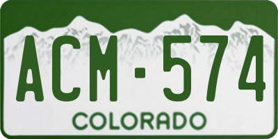CO license plate ACM574