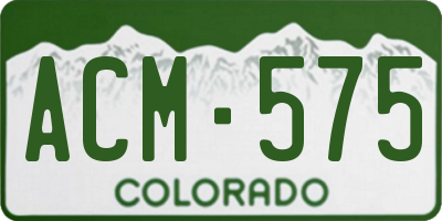 CO license plate ACM575