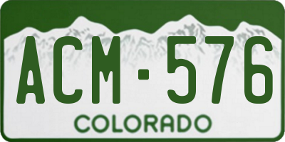 CO license plate ACM576