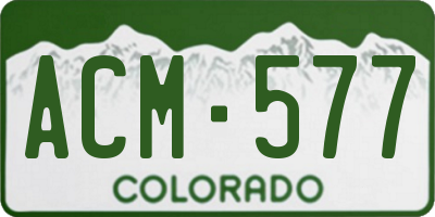 CO license plate ACM577