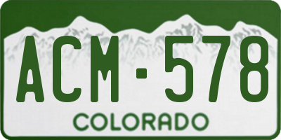 CO license plate ACM578