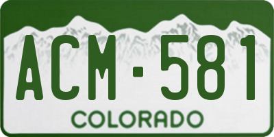 CO license plate ACM581
