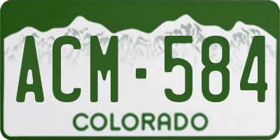 CO license plate ACM584