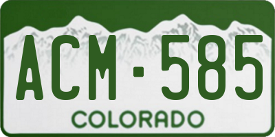 CO license plate ACM585