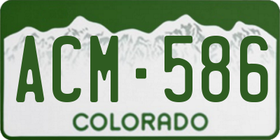 CO license plate ACM586