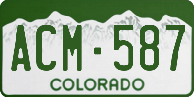 CO license plate ACM587