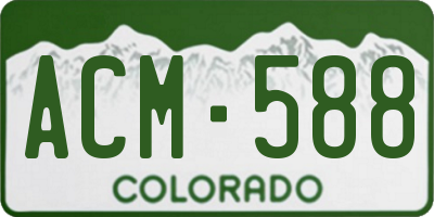 CO license plate ACM588