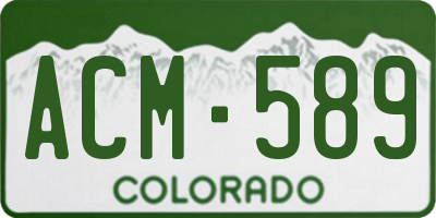CO license plate ACM589