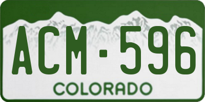 CO license plate ACM596