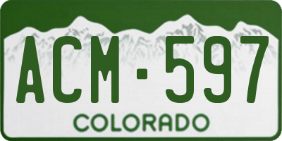 CO license plate ACM597