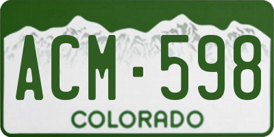 CO license plate ACM598